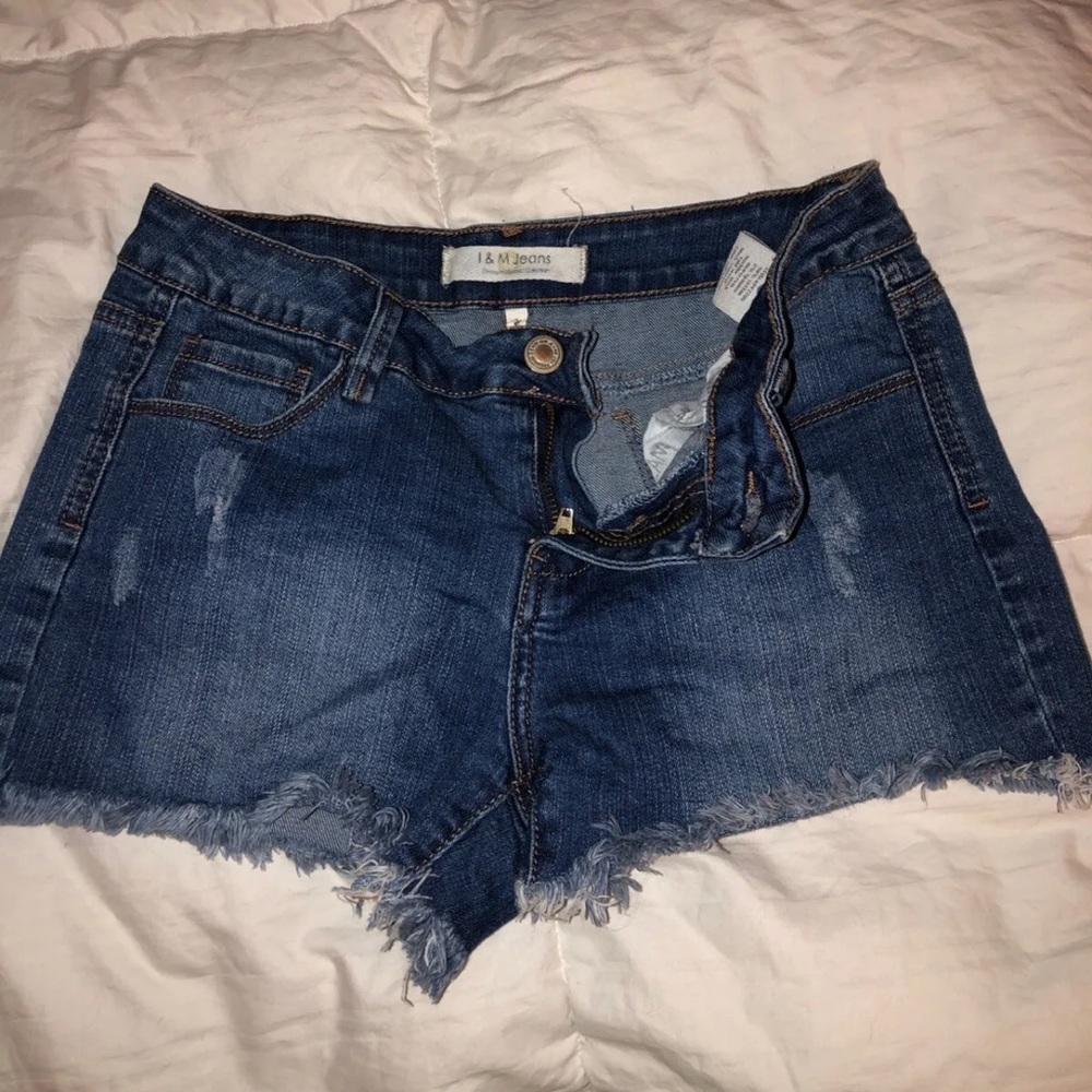 I & M Size Medium Denim Booty Shorts